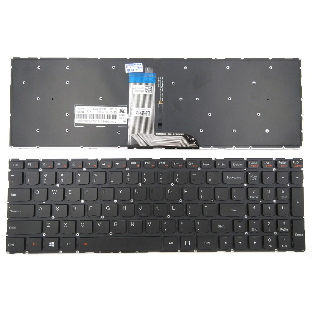 Клавиатура ноутбука США для Lenovo IdeaPad 700-15 Макет клавиатуры США